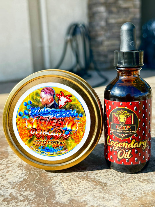 NEW BLUEBERRY FUEGO POMADE HOLD & SHINE BUNDLE!